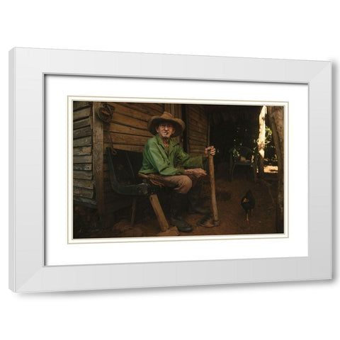 El Guajiro White Modern Wood Framed Art Print with Double Matting by Bruno, Giacomo