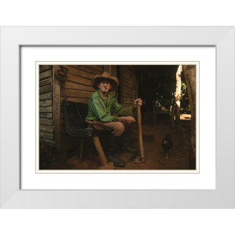 El Guajiro White Modern Wood Framed Art Print with Double Matting by Bruno, Giacomo