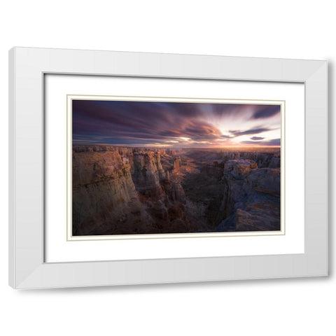 Above and Beyond White Modern Wood Framed Art Print with Double Matting by Moore, Chris