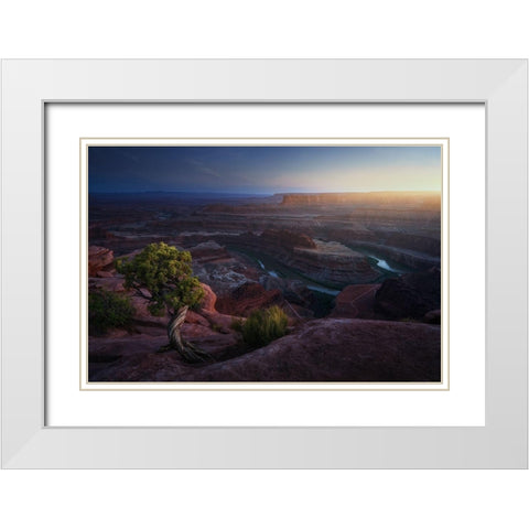 Deadhorse land White Modern Wood Framed Art Print with Double Matting by Pablo, Juan de