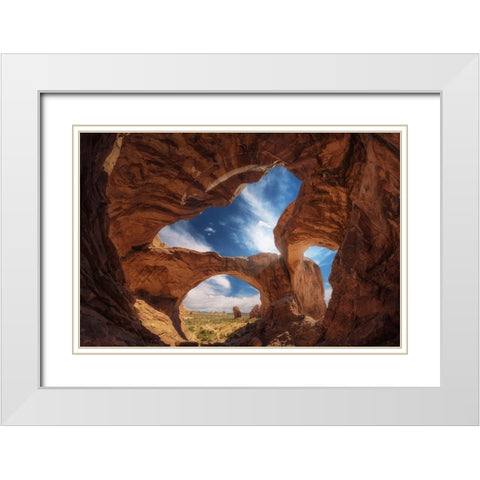 Double arch White Modern Wood Framed Art Print with Double Matting by Pablo, Juan de