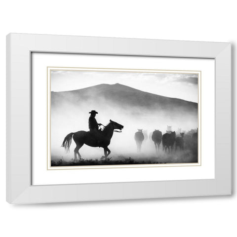 His Territory White Modern Wood Framed Art Print with Double Matting by Pancareken, Yavuz