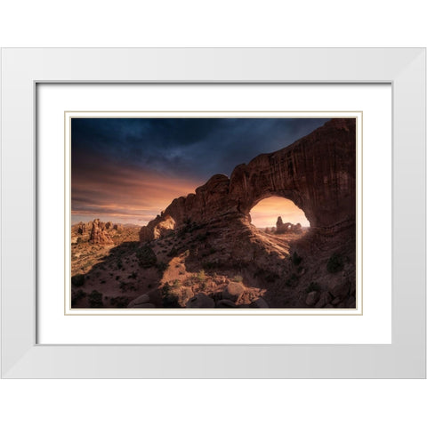 Windows White Modern Wood Framed Art Print with Double Matting by Turienzo, Carlos F
