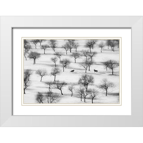 Run White Modern Wood Framed Art Print with Double Matting by Sabol, Petar