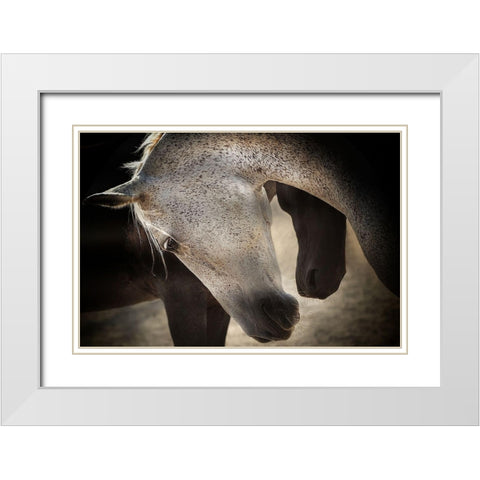 Tenderness White Modern Wood Framed Art Print with Double Matting by Lia, Adela