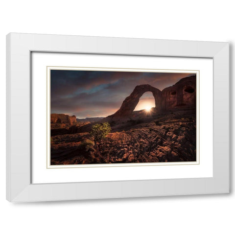 The Hidden Face White Modern Wood Framed Art Print with Double Matting by Turienzo, Carlos F