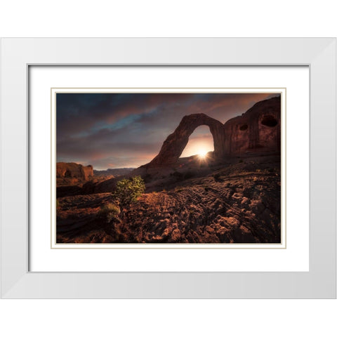 The Hidden Face White Modern Wood Framed Art Print with Double Matting by Turienzo, Carlos F