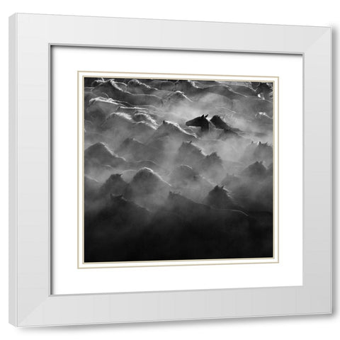 Leader White Modern Wood Framed Art Print with Double Matting by Zheng, Na Anna