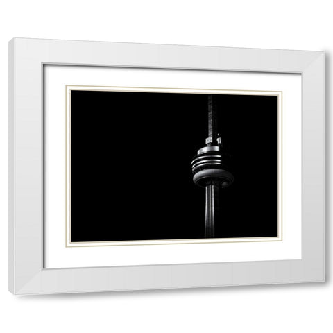 CN Tower Toronto No 2 White Modern Wood Framed Art Print with Double Matting by Carson, Brian