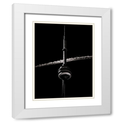 CN Tower Toronto No 4 White Modern Wood Framed Art Print with Double Matting by Carson, Brian