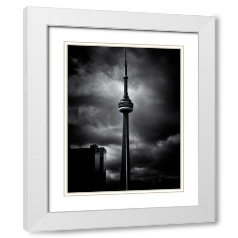 CN Tower Toronto No 6 White Modern Wood Framed Art Print with Double Matting by Carson, Brian