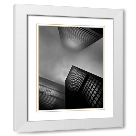 Downtown Toronto Fogfest No 1 White Modern Wood Framed Art Print with Double Matting by Carson, Brian