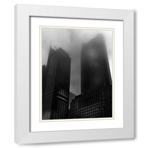Downtown Toronto Fogfest No 2 White Modern Wood Framed Art Print with Double Matting by Carson, Brian
