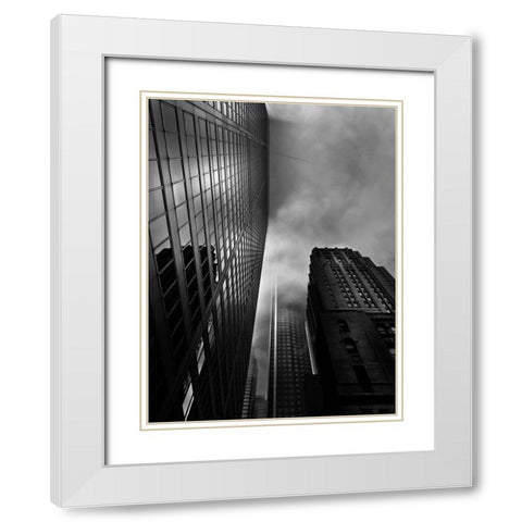 Downtown Toronto Fogfest No 4 White Modern Wood Framed Art Print with Double Matting by Carson, Brian