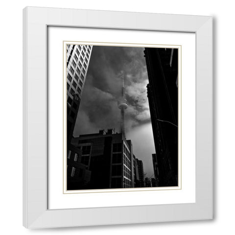 Downtown Toronto Fogfest No 6 White Modern Wood Framed Art Print with Double Matting by Carson, Brian