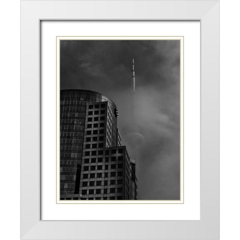 Downtown Toronto Fogfest No 7 White Modern Wood Framed Art Print with Double Matting by Carson, Brian