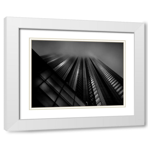 Downtown Toronto Fogfest No 10 White Modern Wood Framed Art Print with Double Matting by Carson, Brian