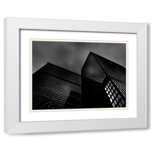 Downtown Toronto Fogfest No 14 White Modern Wood Framed Art Print with Double Matting by Carson, Brian