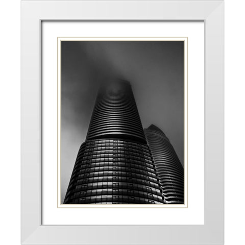 Downtown Toronto Fogfest No 21 White Modern Wood Framed Art Print with Double Matting by Carson, Brian