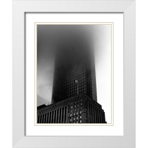 Downtown Toronto Fogfest No 28 White Modern Wood Framed Art Print with Double Matting by Carson, Brian