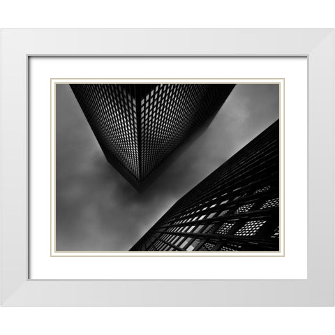 Downtown Toronto Fogfest No 29 White Modern Wood Framed Art Print with Double Matting by Carson, Brian