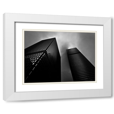 Downtown Toronto Fogfest No 30 White Modern Wood Framed Art Print with Double Matting by Carson, Brian