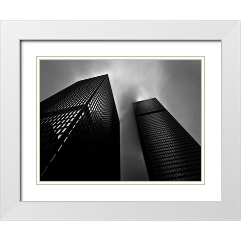 Downtown Toronto Fogfest No 30 White Modern Wood Framed Art Print with Double Matting by Carson, Brian