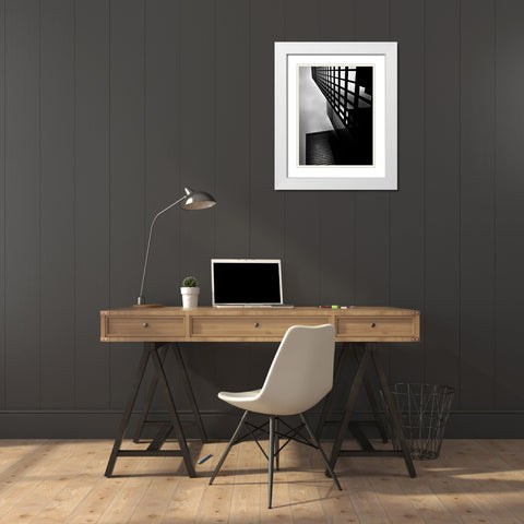 Downtown Toronto Fogfest No 31 White Modern Wood Framed Art Print with Double Matting by Carson, Brian