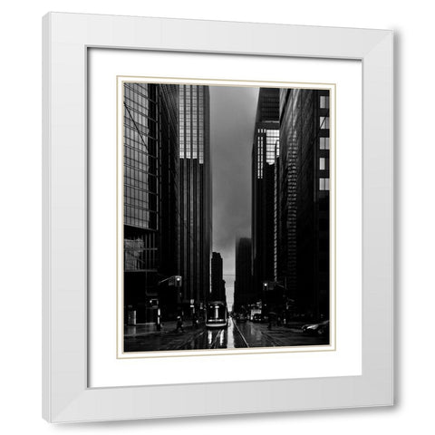 Downtown Toronto Fogfest No 32 White Modern Wood Framed Art Print with Double Matting by Carson, Brian