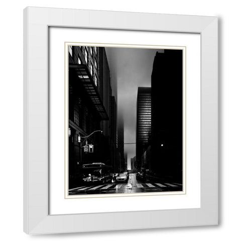 Downtown Toronto Fogfest No 35 White Modern Wood Framed Art Print with Double Matting by Carson, Brian