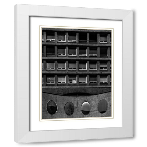 Geometry No 4 White Modern Wood Framed Art Print with Double Matting by Carson, Brian