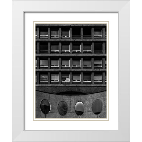 Geometry No 4 White Modern Wood Framed Art Print with Double Matting by Carson, Brian