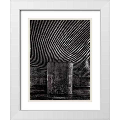 Geometry No 5 White Modern Wood Framed Art Print with Double Matting by Carson, Brian