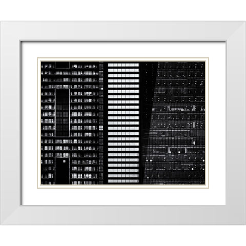 Geometry No 11 White Modern Wood Framed Art Print with Double Matting by Carson, Brian