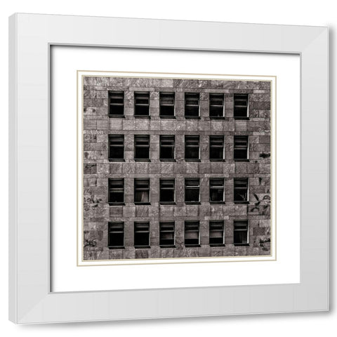 Geometry No 12 White Modern Wood Framed Art Print with Double Matting by Carson, Brian