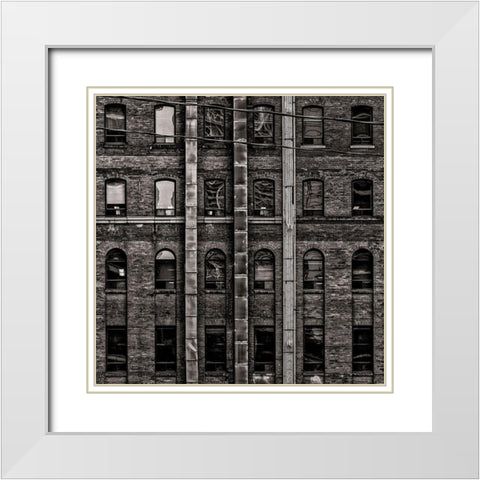 Geometry No 13 White Modern Wood Framed Art Print with Double Matting by Carson, Brian