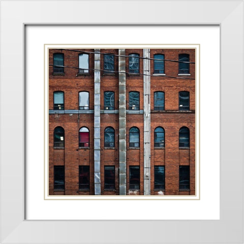 Geometry No 13 Color White Modern Wood Framed Art Print with Double Matting by Carson, Brian