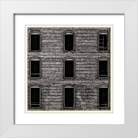 Geometry No 14 White Modern Wood Framed Art Print with Double Matting by Carson, Brian
