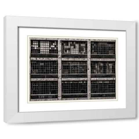 Geometry No 15 White Modern Wood Framed Art Print with Double Matting by Carson, Brian