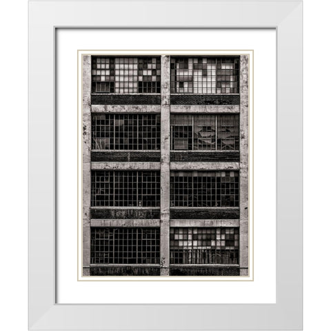 Geometry No 16 White Modern Wood Framed Art Print with Double Matting by Carson, Brian