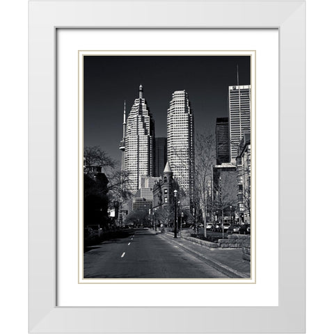 Gooderham Flatiron Building Toronto White Modern Wood Framed Art Print with Double Matting by Carson, Brian