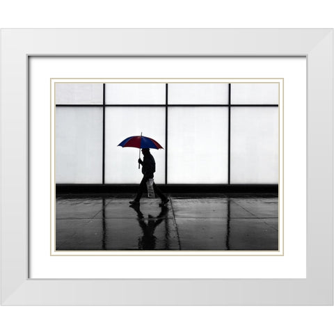 It Was a Rainy Day No 5 White Modern Wood Framed Art Print with Double Matting by Carson, Brian