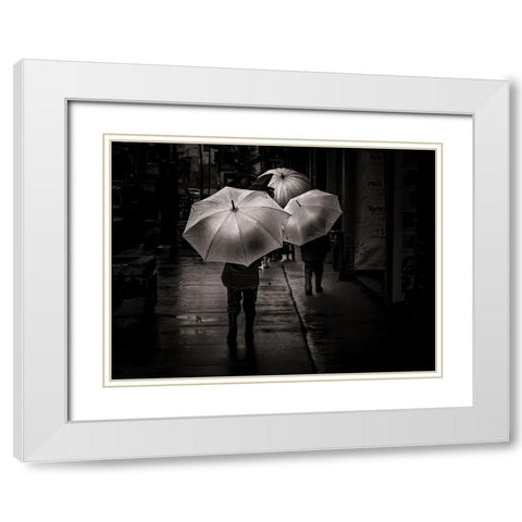 It Was a Rainy Day No 13 White Modern Wood Framed Art Print with Double Matting by Carson, Brian