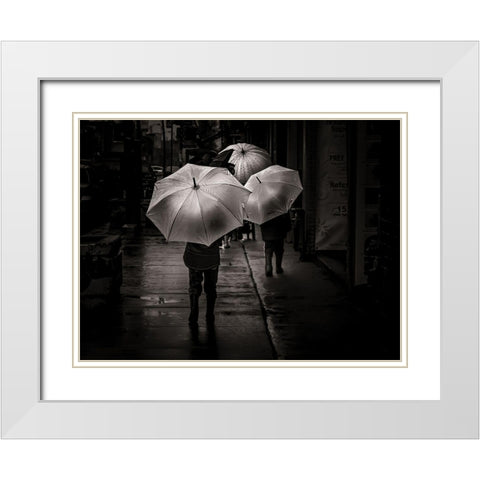 It Was a Rainy Day No 13 White Modern Wood Framed Art Print with Double Matting by Carson, Brian