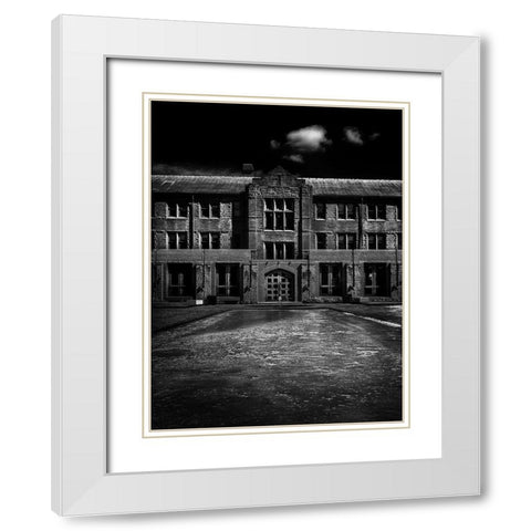 John W Graham Library White Modern Wood Framed Art Print with Double Matting by Carson, Brian