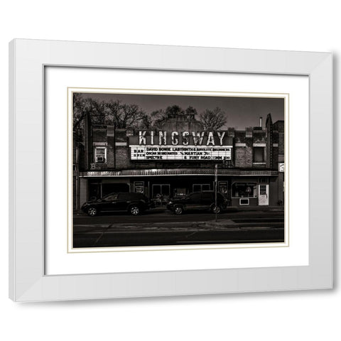 Kingsway Theatre Toronto White Modern Wood Framed Art Print with Double Matting by Carson, Brian