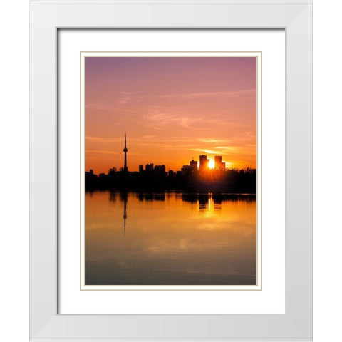 Leslie Street Spit Toronto at Sunset White Modern Wood Framed Art Print with Double Matting by Carson, Brian