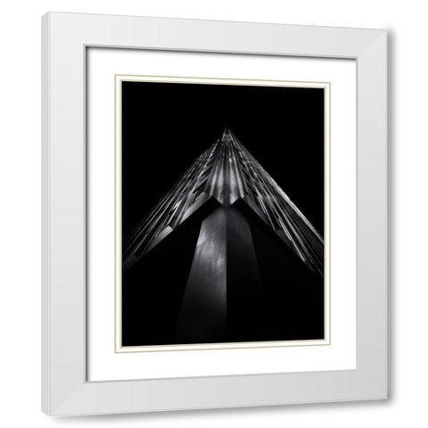 King Street Toronto No 77 White Modern Wood Framed Art Print with Double Matting by Carson, Brian