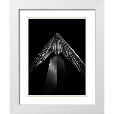 King Street Toronto No 77 White Modern Wood Framed Art Print with Double Matting by Carson, Brian