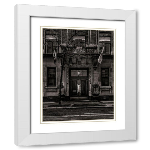 King Street Toronto No 91 White Modern Wood Framed Art Print with Double Matting by Carson, Brian